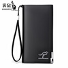 Kangaroo (KANGAROO) wallet men's anti-theft brush degaussed genuine leather wallet cowhide long clutch bag men's wallet card holder black