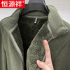 Hengyuanxiang Jacket Men's Autumn and Winter Trendy Ollie Fleece Stand Collar Fleece Jacket Soft Polar Fleece Zipper Cardigan Jacket Men's Khaki XL