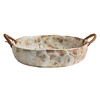 Youcci Nostalgic Handmade Stoneware Characteristic Hemp Rope Double-Eared Bowl, Retro Ceramic Bowl, New Home Bowl, Good-looking Fruit Bowl, Machi-10 Inch Hemp Rope Stoneware Double-Eared Bowl
