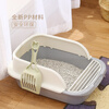 Wang Yejun anti-splash cat litter box semi-closed top-in cat toilet cat litter box cat litter scoop cat litter box large with cartoon cat litter mat