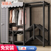 Jialiren folding installation-free wardrobe thickened steel tube bedroom simple wardrobe home dormitory cloth wardrobe double storage wardrobe
