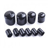 Rubber cap, rubber sheath, sealing cap, rubber plug protective cap, plastic steel pipe, rubber sleeve, threaded screw nut protection, rubber sleeve cap, rubber cap, steel tooth protective sleeve, black, inner diameter 20.0 (10 pieces)