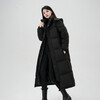 BOBBY BIZZ 95% White Goose Down Down Jacket for Men and Women 2025 New Extra Long Jacket Couple Over-the-Knee Thickened Loose Chinese Costume Black M (160) 115 to 130 Jin