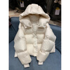 Weirou Boston Down Jacket Women's 2025 90 White Duck Down Puff Turtle Back Short Cloud Thick Loose Hooded Jacket White New National Standard Duck Down S (85-125 catties)