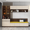 After the hustle and bustle light luxury card seat sideboard all-in-one cabinet wall-mounted multi-functional home restaurant storage cabinet wine cabinet tea cabinet 8G120 style 6 (with light, free seat cushion) 2600