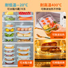 Cilock glass storage box, food-grade refrigerator special storage box, large capacity fruit sealing box, square meat storage bowl, extra height 1250ml+1250ml