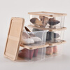 Bailu plastic shoe box thickened and stackable shoe box storage box transparent shoe box desktop storage box 5 pieces khaki 35.2x20.4x12.3cm