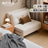 Genji Muyu fabric sofa bed living room small apartment multi-functional folding double bed single study room simple furniture 1.02 meters linen gray sofa bed
