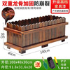 Guangshilin antiseptic wood flower box solid wood flower pot outdoor flower box outdoor courtyard planting box extra large rectangular balcony vegetable pot double row keel reinforcement spray paint 100*40*30