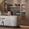 BAIKAILUN seamlessly embedded wine cabinet custom door refrigerator cabinet fully hidden beverage tea cabinet thermostatic cabinet fully embedded ice bar thermostatic wine cabinet light luxury home refrigerator multi-functional display cabinet first-level energy efficiency | dual temperature | ice bar tea style 256L custom cabinet door