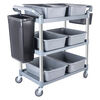 Jingchushi hotel restaurant three-story mobile dining cart hotel catering multi-functional dining cart thickened bowl cart trolley commercial medium gray (single dining cart silent wheel)