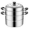 Tiger God steamer 30cm stainless steel steamer steamer antimony pot stuffy pot multi-layer large thickened steamer steamer soup pot household