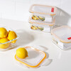 LOCK&LOCK heat-resistant glass crisper, microwave lunch box, lunch box for office workers, students, lunch box, fruit meal crisper bowl, four-piece set