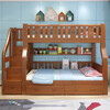 Linzhi all solid wood double-layer bunk bed, multi-functional high and low bed, two-layer bunk wooden bed, adult double child's bunk bed, ladder type, upper bunk width 1.0 meters, bottom bunk width 1.2 meters