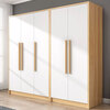 Shuxun door-to-door installation wardrobe modern simple solid wood clothes rail economical simple assembly rental bedroom two doors 80*40*180 warm white + walnut color self-installation