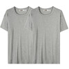 Yiershuang 2-pack 100% cotton men's short-sleeved ribbed old man's shirt T-shirt undershirt round neck cotton M/165