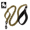 TRUELOVE dog leash explosion-proof Okinawa dog chain dog walking golden retriever small, medium and large dog pet supplies buffer elastic rope military green S (width 1.5cm, total length 120-160cm)