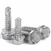 Zhehongdi self-tapping screws 401 stainless steel self-drilling tail Zigong drill iron large round head with pad large flat head dovetail screws 5.5*19mm a pack of about 50 pieces