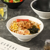 INMIND HOUSE noodle bowl bamboo hat bowl Japanese ramen bowl ceramic 5-inch bowl soup noodle bowl household noodle bowl snail noodle bowl tableware 5-inch stone texture bamboo hat bowl white