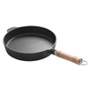 Dianjiang flat-bottomed frying pan cast iron steak frying pan uncoated breakfast omelette cast iron pan not easy to stick 22cm wooden handle frying pan