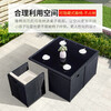 YOUZHITENG Furniture (YOUZHITENG) outdoor tables and chairs, patio balcony rattan chair combination, outdoor leisure sofa, terrace garden waterproof rattan, upgraded aluminum frame 1 table + 4 chairs (flat back chair) + 4 pedals