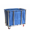 Linen recycling truck hotel linen truck hotel room service truck bag thickened stainless steel trolley cleaning truck recycling truck (assembly) tapered eight-tube blue