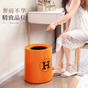 Yuerle Nordic style round double-layer trash can for home living room kitchen bathroom office bedroom large trash can Hermès Orange H 8L swing lid