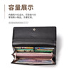 Crocodile shirt New Year's gift first-layer cowhide long wallet women's ticket holder coin card holder birthday black