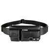 Kangaroo waist bag men's genuine leather cowhide multi-function chest bag 2024 new fashion trendy brand mobile phone bag sports shoulder slant black large size (upgraded version with headphone hole)