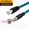 Customized M12 to R45 Category 6 Gigabit Ethernet cable shielded 8-pin