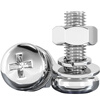 Fengji M1.6-M10 304 stainless steel round head cross screw nut flat elastic washer extended pan head combination set M2*4 50 sets