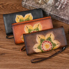 Orpheus Original Retro Clutch Handmade Long Clip Long Women's Wallet Genuine Leather New Cowhide Wallet Women's Mobile Phone Bag Women Brown