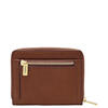 Fossil/Fossil women's wallet bi-fold zipper leather business portable daily 5783932 luxury fashion brand Brown