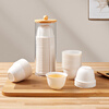 Baijie disposable tea cup Kung Fu tea 60ml degradable rice husk cup high-end heat-resistant tea cup 100 pieces + cup holder