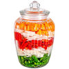 Pickle jar household glass bottle sealed jar pickle storage jar food grade storage pickle bottle pickle jar 69ml thickened glass striped jar 650ml (pack of two)