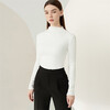 ALDOLA Half Turtle Collar Bottoming Shirt Women's Velvet Thickened Long Sleeve Slim Fit Autumn and Winter Warm Inner Basic Top White 2XL