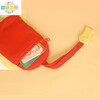 Chanyue Mini Cute Pull-out Fabric Women's Key Bag Zipper Car Key Bag Coin Access Card Bag 2-in-1 Red