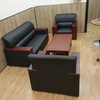 Chain Worker Simple Modern Office Sofa Reception Room Reception Sofa Reception Area Three-Seater Single-Seater Sofa Coffee Table Combination Black Xipi Three-Seater