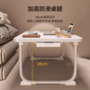 Nifeng bed computer desk foldable student bedside dormitory upper bunk bed desk laptop desk study small table pearl white 70*40*28 card slot cup holder drawer