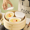 Muziqiu ceramic steaming bowl with lid, baby stew pot, small steaming cup, water-proof steamed egg, steamed rice, stewed egg, steamed egg custard special bowl, egg-shaped high-temperature ceramic bowl * 3 pieces