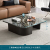 Lin's home living room household light luxury high-end coffee table small apartment high-end tea table Lin's Wood Industry NK1L black + quicksand black LS403L2-A square coffee table
