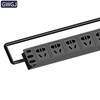 GWGJ PDU cabinet socket 10 positions 10A1U19 inches aluminum alloy power strip terminal block 3*1.5 2 meters cable with 10A plug