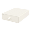 Straw Bear Drawer Desktop Storage Box Office Dormitory Desk Dressing Table Dustproof Organizing Box Storage Box Storage Artifact Cream White Tall Large Size