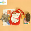 Chanyue Mini Cute Pull-out Fabric Women's Key Bag Zipper Car Key Bag Coin Access Card Bag 2-in-1 Red