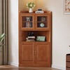 Quedu solid wood corner cabinet living room simple triangular corner sideboard corner storage corner wine cabinet with door corner storage cabinet A walnut color 78x53.5x182cm