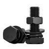 Tianzhuo Hardware Grade 8.8 Black External Hexagonal Screws and Nuts High Strength Combination Flat Washer Spring Washer Set M4M5M6M8M10M12 M16*50-1 Set