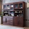 Dizhu new Chinese style black gold solid wood wine cabinet and sideboard integrated wall-mounted living room glass door tall multi-functional storage cabinet 7904#1.2 meters long 120x40x200 black gold