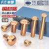 Fengji national standard pure copper full copper percussion solid round head rivet semi-round head yuan cap copper nail M2M3M4M5M6M8mm M8*50 2 pieces