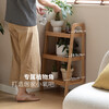Genji Muyu solid wood sofa side cabinet storage rack bookshelf storage rack Nordic living room corner table (log color) 0.45 meter side table