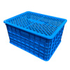 Thickened plastic turnover basket with lid lobster frame rectangular hollow food turnover frame shrimp seedling breeding basket cooked plastic basket 592 baskets 600*425*350 blue